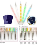 Must Have All In One Carbon Transfer Paper Kit Packed With 100 Sheets In Black Blue Red Yellow Green Plus Translucent Tracing Paper And 5 Dual End Embossing Styluses For Wood Paper Canvas And More 8.3 X 11.7 Inch displayed with styluses and sheets