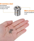 Bulk Pack Of 10 3Mm By 4Mm Top Shelf 304 Stainless Steel Ball Spring Plungers For Cabinet Doors Drawers Clamps Machinery Solid As A Rock Snappy Click Furniture Gear shown in hand with detailed specs.