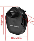 1.25 Inch 5 Position Manual Filter Wheel for Telescopes with T2 Mount, aluminum alloy, dimensions labeled, side view.