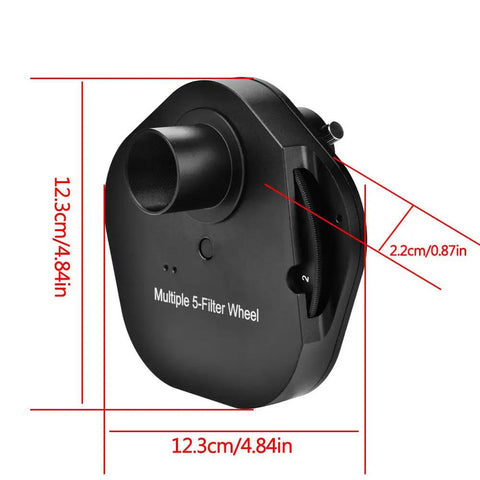 1.25 Inch 5 Position Manual Filter Wheel For Telescope Eyepieces With T2 Mount Camera Adapter Aluminum Alloy Filter Changer