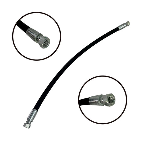 Front Loader Boom Cylinder Hydraulic Hose Replacement for LA403 Attachment E-7J048-66610 Pro Grade Beefy Heavy Duty High Pressure Line With Tough End Fittings And O Ring Seal For Rugged Lifting And Digging, black hydraulic hose with metal fittings