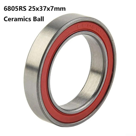 Ceramic Ball Bearing Bottom Bracket For Bikes 6805 25x37x7mm Steel Build with red seal visible on side