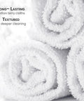 Close-up of rolled white Bar Mop Towels Value Pack Of 60, 14 By 17 Inches, Absorbent And Durable Multipurpose Cleaning Rags