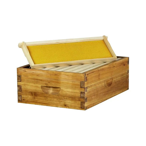 Medium 10 Frame Wax Dipped Fir Wood Langstroth Honey Super With Dovetail Joints Ready To Use Durable Weather Resistant Beehive Box