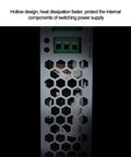 Rock Solid Rail Power Supply With Copper Transformer And Stable Voltage Adjustment For Efficient Reliable Use From AC 100 To 240V In Industrial Settings Such As Control Panels Automation And Test Benches; honeycomb vent panel close-up