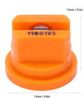 Close-up of orange 110 Degree Spray Nozzle For Crop Drones With Zero Point Five Inch Height Built For T16 MG1P 1S, showing dimensions