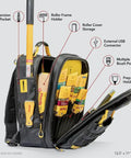 Pro Painter Backpack Organizer For Jobsite Tools With Removable Wet Pouch includes tool pockets, brush holders, and black finish