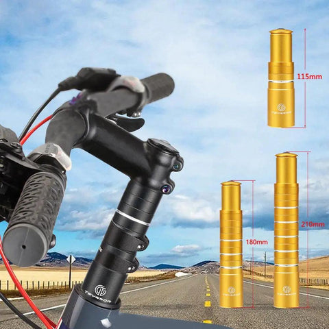 Adjustable Aluminum Bike Stem Riser Extender 115mm 180mm 210mm Head Up Handlebar Raiser with Spacers on road bike