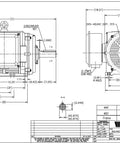 Heavy Duty 100 Hp Three Phase Electric Motor 1800 Rpm 230/460 Volt 404T Frame technical drawing with dimensions.