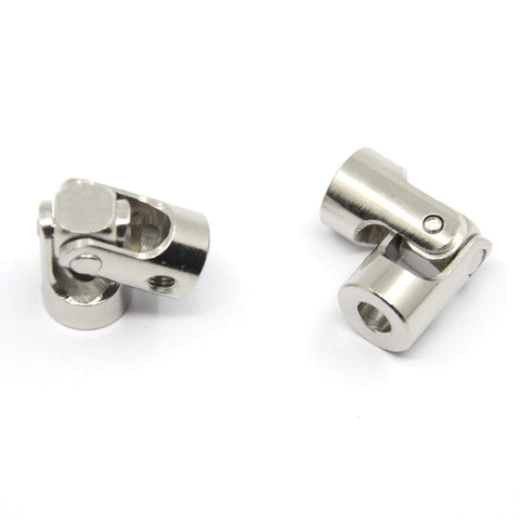 Two 4 Pcs 3mm To 3mm Universal Joint Shaft Couplings With Screws For Motor, 45 Steel, Electroplated And Wear Resistant.