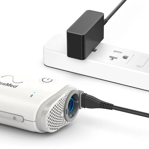 20W AC Power Brick For ResMed AirMini AutoSet Travel CPAP Machine 24V 0.83A Charger Cord in use with power strip