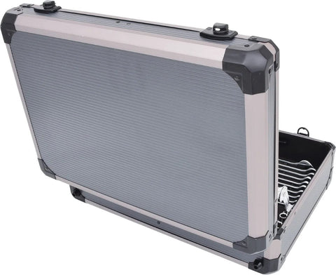 KS TOOLS 149-piece universal tool kit in a silver metal carry case with socket set in pull-out tray