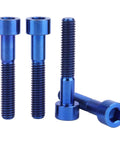 4 Pack Titanium M6x35mm Allen Hex Bolts Blue Color 6Al4V Grade 5 Ti Screws 1mm Pitch, 5.5g Each, Precision Machined
