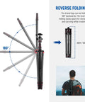 Top Tier Carbon Fiber Camera Tripod And Monopod Travel Stand delivering rock solid stability, showing 180° reverse folding for compact travel.