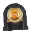Close-up of a bubble vial for 4-Pack for mini Magnetic Level with Base, Compact Pocket for spirit, featuring orange liquid.