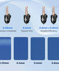 Nozzles for Adventurer 5M Series 3D Printer with sizes 0.25mm, 0.4mm, 0.6mm, 0.8mm showcasing print precision and durability