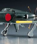 1:72 Kyushu J7W1 Shinden scale model kit with decals and transfers on display, historic WWII Japanese aircraft.