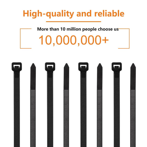 12 Inch Black Zip Ties 2000 Pack With 45 Lbs Tensile Strength Self Locking Nylon Cable Ties For Indoor And Outdoor Use UV Resistant