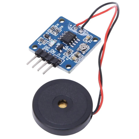 Two Pack Piezo Vibration Sensor Module 5V DC Analog Digital Output With Adjustable Sensitivity, blue board and sensor disc