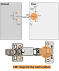 No Drama Heavy Duty Soft Close 180 Degree Concealed Adjustable Cabinet Hinges 2 Pack Full Overlay Nickel Plated Steel with dimensions