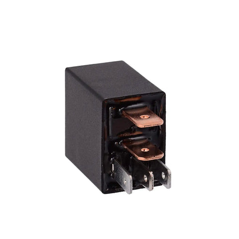Close-up of Heavy Duty 12V 30A SPDT 5 Pin Relay Kit Pack of 2 showing solid welded terminals for automotive electrical projects.