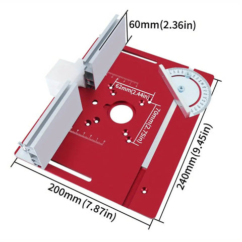 Heavy Duty Aluminum Router Table Insert Plate With Miter Gauge For Woodworking Trimming And Diy Milling That Gives You Bang For Your Buck On Any Bench Setup, showing dimensions and features.