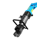 AOXHUGB Hydraulic Rebar Bender Portable Electric Steel Bar Machine High Power Motor shown from side with grip handle, suitable for construction.
