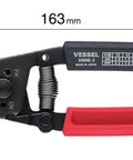 Wire Stripper With Screw Cutter For Electrician Skill Tests, Pro Grade Japanese Tool, 6.4 Inch, Red and Black Grips, Made In Japan