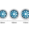Dope Graffiti Print Inline Skate Wheels 90mm 100mm 110mm 85A Hardness Replacement For Rollerblades Indoor Outdoor 6 Pack Blue