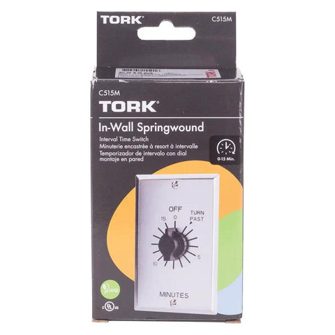 Box of Spring Wound In Wall Twist Timer With Metal Plate For Auto Shutoff Of Lights And Motors 15 Minute Countdown