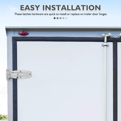 Heavy Duty Stainless Steel Trailer Door Hinge 8x3.8x1 In For Box Trucks And Dump Trailers, Easy To Install And Maintain, Silver Finish, Marine Ready For Long Haul Jobs, mounted on trailer door