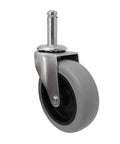 Front view of 3-Inch Swivel Stem Caster With Non-Marking TPR Rubber Wheel, 7/16-Inch Stem Diameter for furniture and equipment.