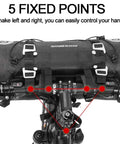 Built To Last Bikepacking Handlebar Bag 7 To 14 Liter Waterproof Dry Pack mounted with 5 fixed points on bike