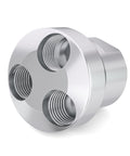 Three Way Aluminum Air Manifold And Splitter For Pneumatic Hoses, Four Port Quick Connect Socket For Shop Use, In Line Type