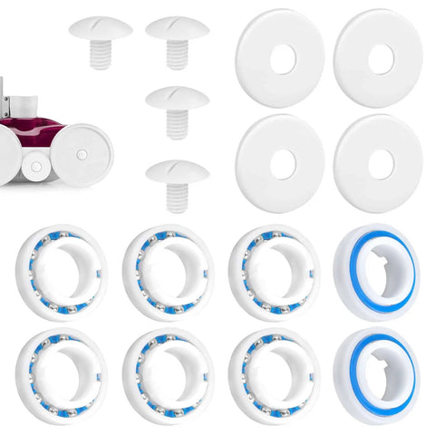 Pool Cleaner Rebuild Kit With 8 Wheel Bearings, 4 Screws, 4 Washers Replacement Parts For Polaris 280 And 180, components layout