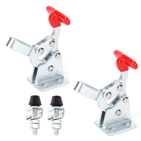 Heavy Duty Quick Release Clamp For Woodworking Jigs And Fixtures, Hold Down Toggle Clamp With Horizontal Elbow Design, 2 Piece Set