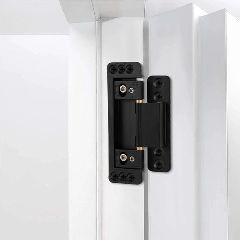 Hidden Door Hinges With Covers Zinc Alloy Heavy Duty Invisible Hinges For Secret Doors Adjustable Black Finish installed view