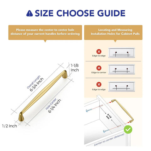 Kickass Brushed Gold Cabinet Handles And Drawer Pulls Made From Solid Zinc Alloy Heavy Duty Build Smooth Finish measurement guide