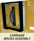 Carriage brush assembly for Badass Vertical Panel Saw With 3Hp Worm Drive Motor And 120 Volt 1Ph Power, ensuring clean cuts.