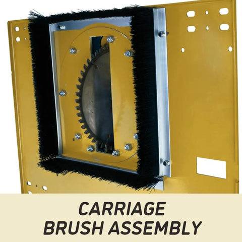 Carriage brush assembly for Badass Vertical Panel Saw With 3Hp Worm Drive Motor And 120 Volt 1Ph Power, ensuring clean cuts.