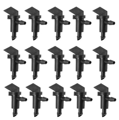 100 Pack 1 GPH Flag Drip Emitters For Garden Drip Irrigation System No Hassle 4mm To 7mm Hose Compatible Black Plastic