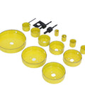 16 Piece Hole Saw Kit With High Speed Steel Cutting Tools Made For Electricians And Workshop Pros Who Wanna Cut Cleanly Through Wood And Metal Without Breaking A Sweat Or Spending All Day On The Job, 16-piece HSS set