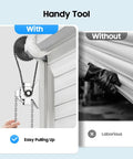 Garage door jackshaft chain hoist with chain drive and mounting bracket for roll-up doors.
