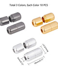 30 Sets No Tie Shoelace Buckle Clasps For Sneakers And Boots Elastic Lace Tips In Gunmetal Gold And Platinum Quick Lock Lacing 8mm x 18mm