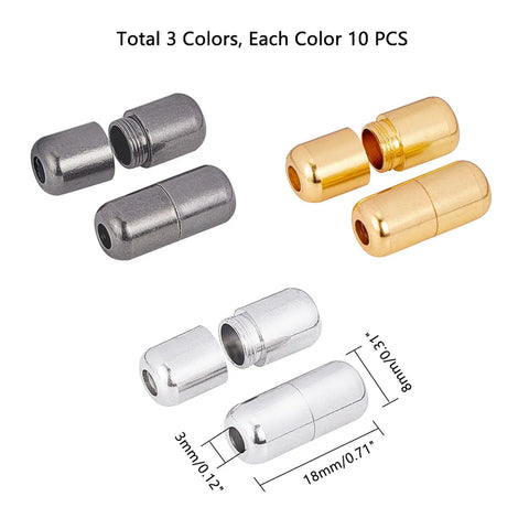 30 Sets No Tie Shoelace Buckle Clasps For Sneakers And Boots Elastic Lace Tips In Gunmetal Gold And Platinum Quick Lock Lacing 8mm x 18mm