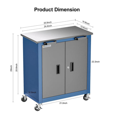 Heavy Duty Rolling Tool Chest With Two Big Doors And Smooth Rollin Swivel Caster Wheels For Garage Workbench Combo Shop Organizer Built Tough Metal Drawer Cabinet Storage Station