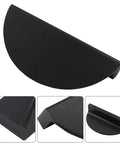 Black Solid Aluminum Half Moon Cabinet Pulls Set Of Four Semicircle Drawer Pulls 3.76 Inches Total Length With 2.5 Inch Center To Center