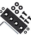 Two Sets Barn Door Track Stopper Connectors with Four Hole Flat Mending Plates for Track Rail Carbon Steel Brackets