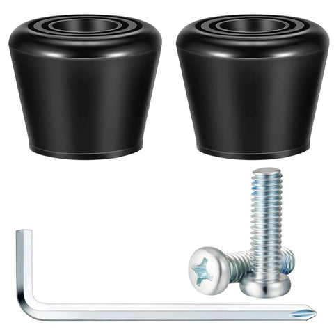 5 Piece Roller Skate Toe Stop Set With 1 Pair Of Toe Stops For Quad Skates Rubber Brake Includes 2 Mounting Screws And Handy Wrench