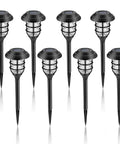 Bright Solar Pathway Lights Outdoor 8 Pack Cold White With Premium Solar Panels And High Capacity Battery Weatherproof Stakes
